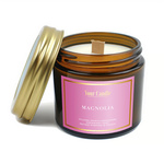 Scented soy candle with wooden wick magnolia 120 ml - Your Candle