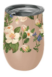 Beige floral thermal mug with lid 420 ml – Chic-Mic