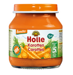 Holle Demeter Organic Carrot Puree, No Added Sugars, Gluten-Free, from 5 Months, 125 g jar