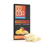 Mango protein white chocolate with collagen with no added sugars 65 g - COCOA