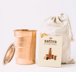 Stripe copper mug with lid 350 ml - SATTVA