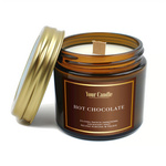 Soy scented candle with wooden wick Hot Chocolate 120 ml - Your Candle
