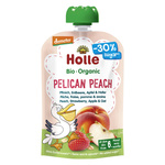 Pelikan Peach Fruit Pouch (Peach-Strawberry-Apple-Oat) no added sugars gluten-free Organic 100 g – Holle