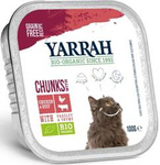 Cat food, organic chicken and beef chunks 100 g – Yarrah