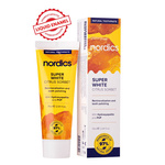 Super white remineralizing toothpaste with liquid enamel fluoride free 75 ml - NORDICS