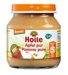 Holle Demeter Organic Apple Puree, No Added Sugars, Gluten-Free, from 5 Months, 125 g Jar