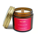 Scented soy candle with wooden wick la belle vie 120 ml - Your Candle