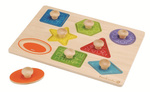 Wooden shapes knob puzzle, 18 months+ (30 x 22,5 x 1,5 cm), FSC certified – Everearth