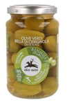 Organic Green Bella di Cerignola Unpitted Olives in Brine 350 g (drained weight 180 g) – Alce Nero