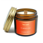 Scented soy candle with wooden wick pumpkin pie 120 ml - Your Candle