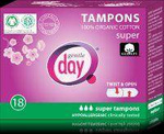 100% Organic Cotton Tampons - Super, 18 pcs - Gentle Day