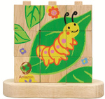Wooden Puzzle "From Caterpillar to Butterfly" for 24+ Months (15,5 x 7,5 x 13,5 cm) FSC – EverEarth