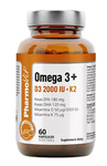 Omega 3 + vitamins D3 + K2 gluten-free dietary supplement 60 capsules - Pharmovit (Clean Label)