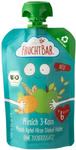 Fruchtbar Organic Peach, Apple, Millet, Spelt & Oat Pouch, from 6 Months (100% recyclable), 100 g