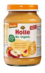 Holle Organic Demeter Apple & Peach, Gluten-Free, from 5th Month, 190 g Jar