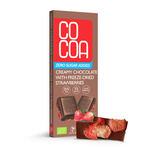 Organic Creamy Chocolate with Strawberries, No Added Sugar, 40 g – Cocoa