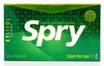 Spry Xylitol Chewing Gum, Spearmint Flavour, Gluten-Free, 10 Pieces (12 g)