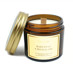 Soy scented candle with wooden wick marzipan with almonds 120 ml - Your Candle